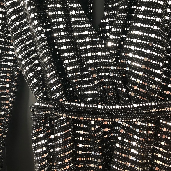 TOPSHOP BLACK + SILVER ROMPER - Picture 5 of 5